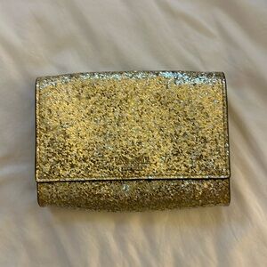 Kate spade gold sparkle glitter clutch